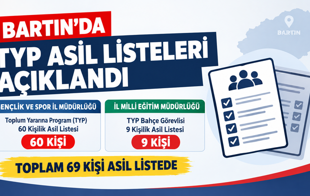 Bartın’da TYP Asil Listeleri Açıklandı: 69 Kişilik Tam Liste