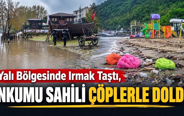 Yalı Bölgesinde Irmak Taştı, İnkumu Sahili Çöplerle Doldu