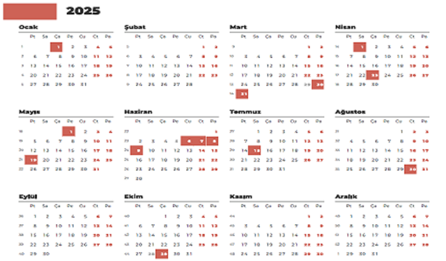 Milyonlarca çalışanı ilgilendiriyor; 2025'te kaç gün resmi tatil olacak?