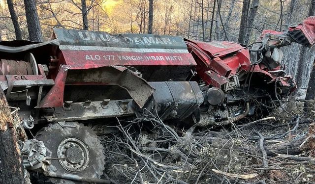 Orman yangınına müdahale eden arazöz devrildi: 2 yaralı