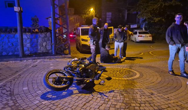 Polisten kaçan motosikletli, kaza yapınca yakalandı