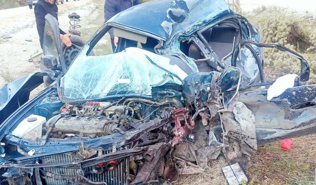 Kamyon ile otomobil çarpıştı: 1 ölü 1 yaralı