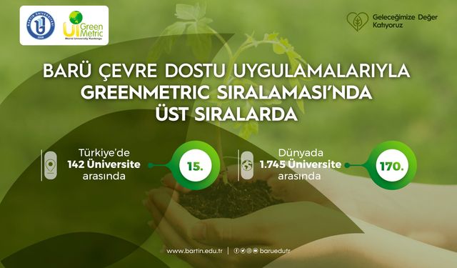 Bartın GreenMetric sıralamasında üst sıralarda