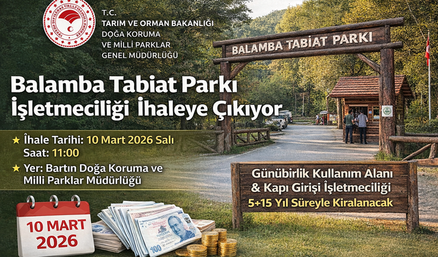 Balamba Tabiat Parkı 442 bin TL'ye İhaleye Çıkıyor