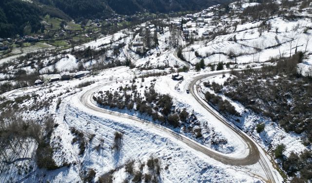 Küre Dağları Milli Parkı'nda kar manzarası