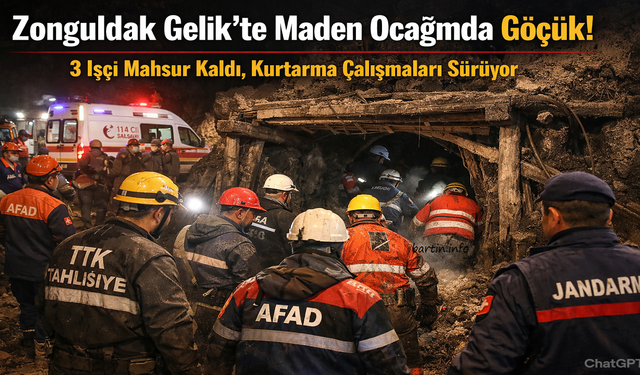 Maden ocağında göçük: 3 işçi mahsur kaldı