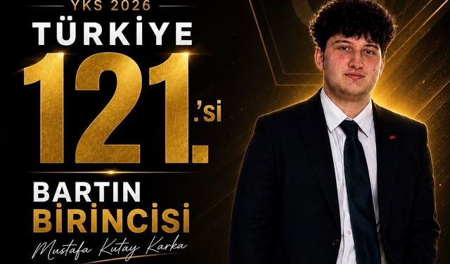 Bartınlı Mustafa Kutay'dan YKS'de Türkiye Derecesi