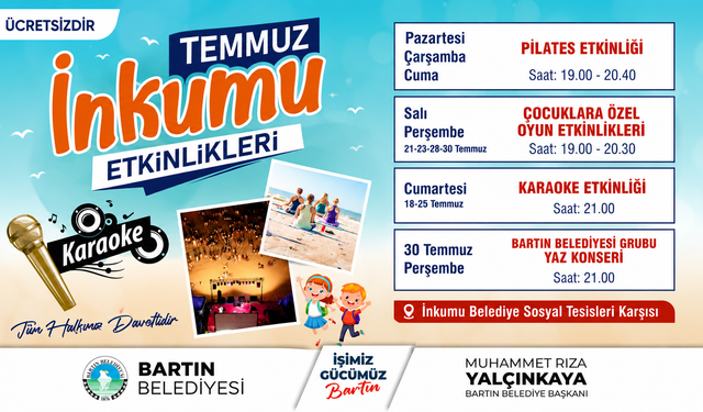 İnkum'da Temmuz Akşamları Ücretsiz Etkinliklerle Şenlenecek