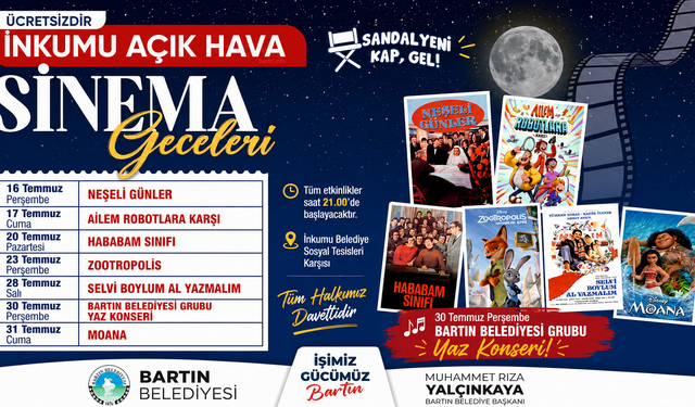 İnkumu'nda Yaz Akşamları Sinemayla Şenlenecek