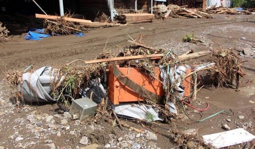 Sel sularının geçtiği fabrikadaki keresteler, sularla birlikte gitti. Fabrika ile çok sayıda kereste kesim ve doğrama makinesi de kullanılamaz hale geldi.