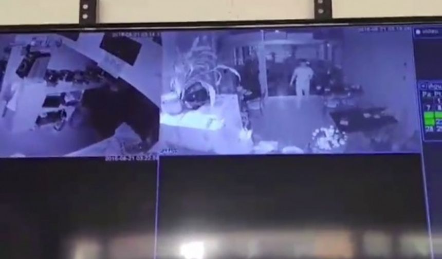 Bartın&#039;da bir işyerinde meydana gelen hırslıklık olayı güvenlik kameralarına yansıdı.