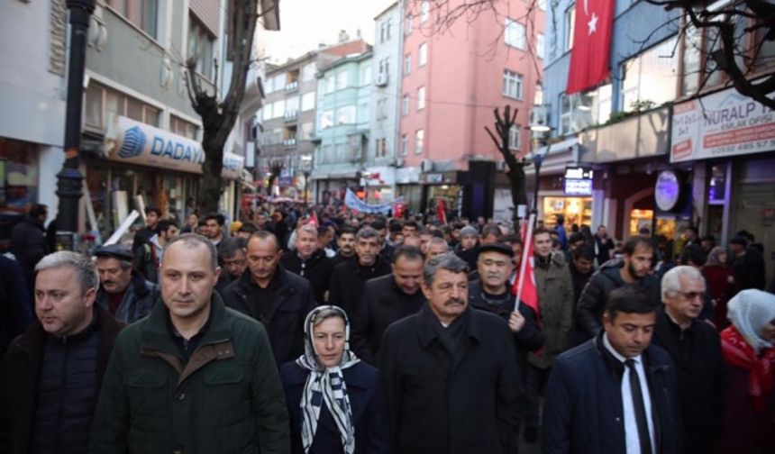 Bartın&#039;da Şehitlere Saygı Yürüyüşü yürüyüşü yapıldı.