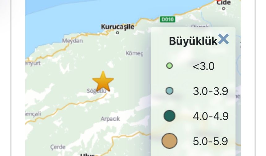 Bartın’da Deprem