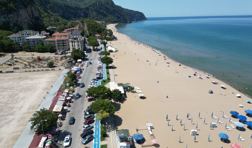 Türkiye'nin en serin plajı dronla görüntülendi