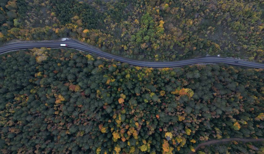 Bartın-Karabük yolunda sonbahar güzelliği