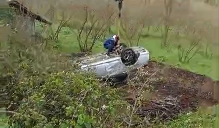 İnkumu Yolunda Kaygan Zeminde Kaza