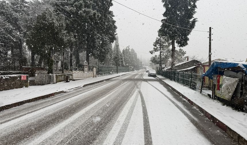 Bartın'da kar yağışı nedeniyle 16 köy yolu ulaşıma kapandı