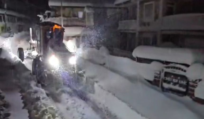 1 Metreyi Aşan Kar, Köy Yolunu Kapattı