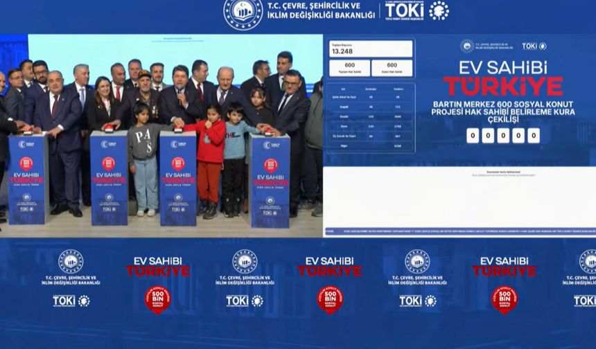 TOKİ’nin Bartın’daki 1.620 Konutu İçin Kura Çekimi Yapıldı