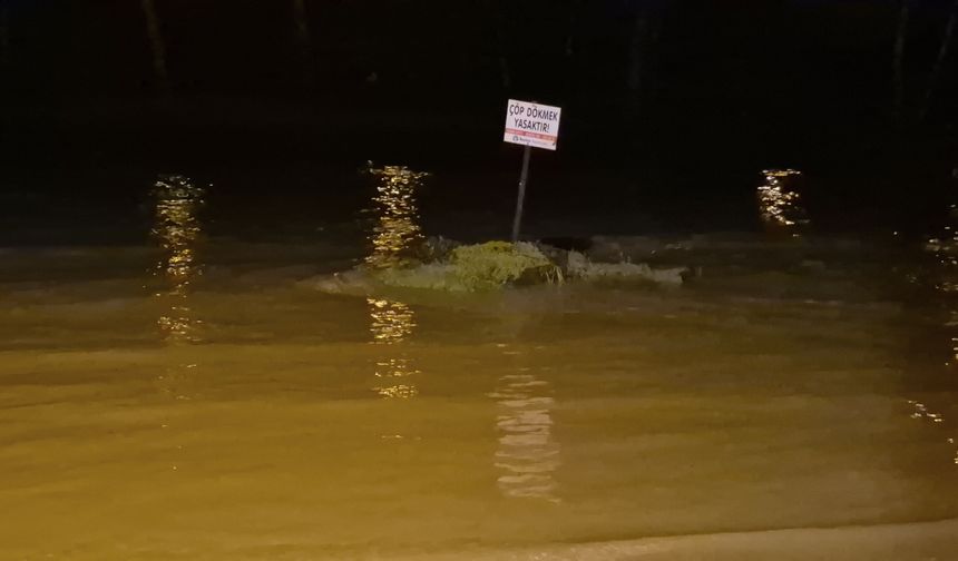 Sağanak ve dolu yağışı Bartın Irmağı'nı taşırdı