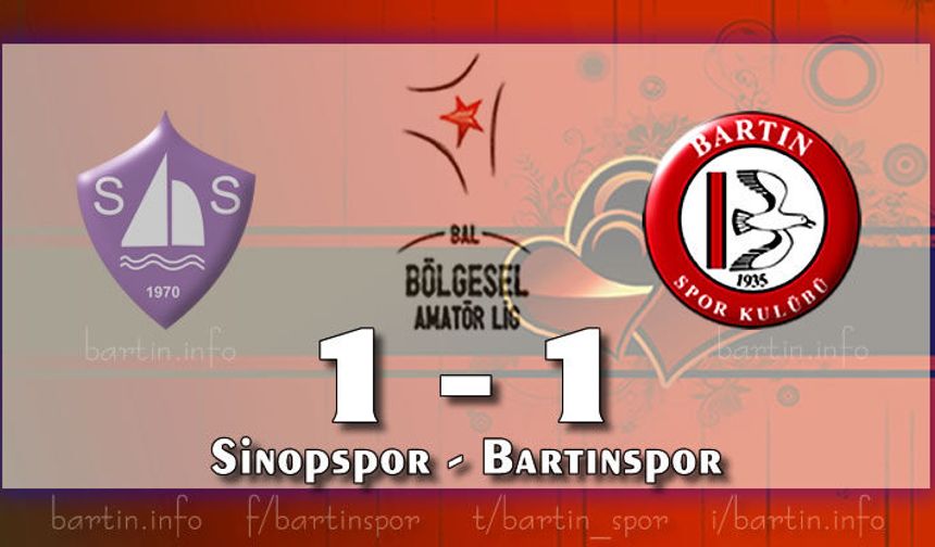 Bartınspor Sinop'tan Altın Değerinde 1 Puanla Dönüyor: 1-1