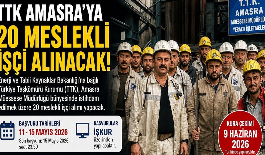 Amasra TTK'ya 20 İşçi Alınacak