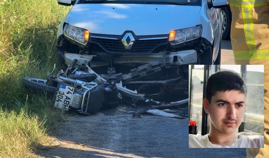 Otomobille çarpışan motosikletin genç sürücüsü öldü