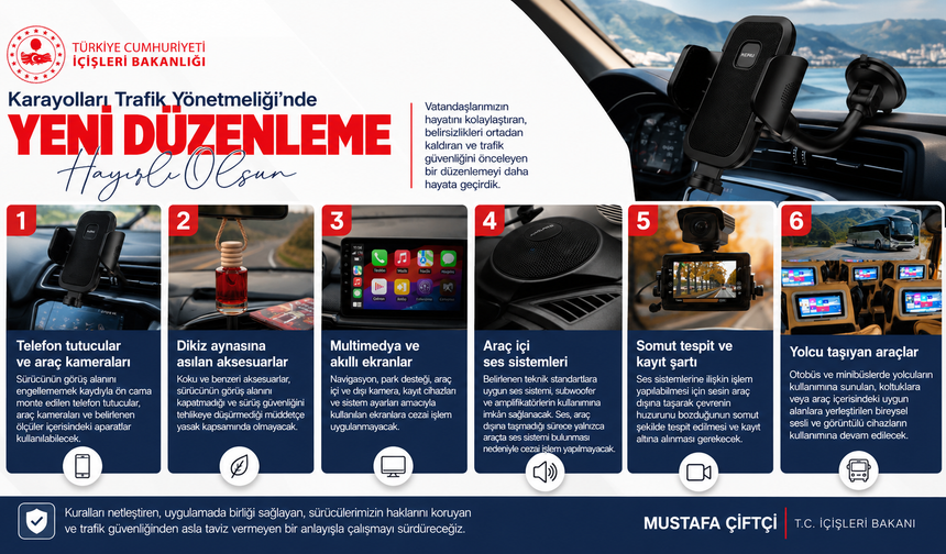 Araç İçi Donanımlarda Yasaklar Yeniden Düzenlendi