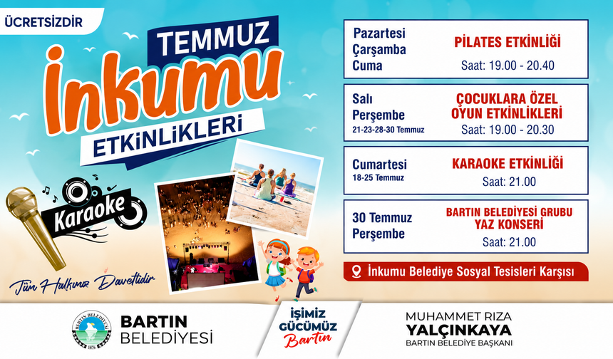 İnkum'da Temmuz Akşamları Ücretsiz Etkinliklerle Şenlenecek