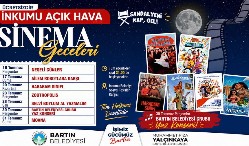 İnkumu'nda Yaz Akşamları Sinemayla Şenlenecek