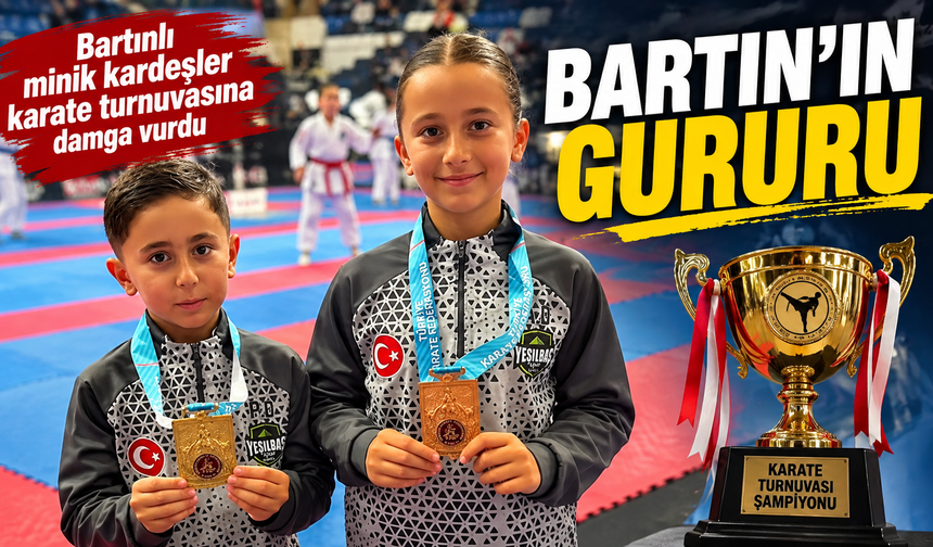 Bartınlı Minik Kardeşler Karate Turnuvasına Damga Vurdu