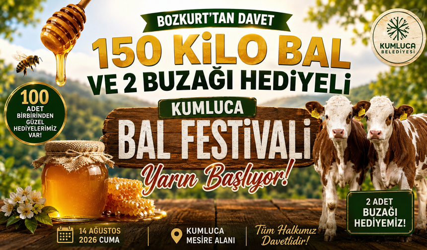 150 Kilo Bal ve 2 Buzağı Hediyeli Bal Festivali Yarın