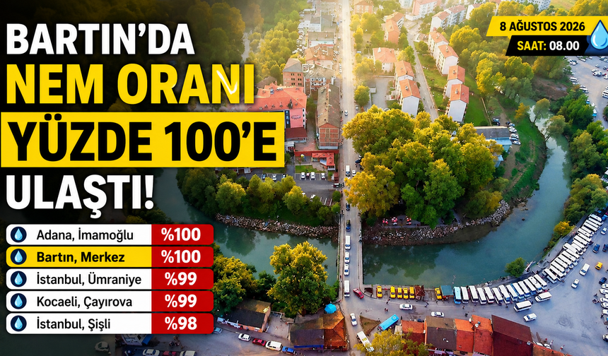 Bartın'da nem oranı yüzde 100'e ulaştı