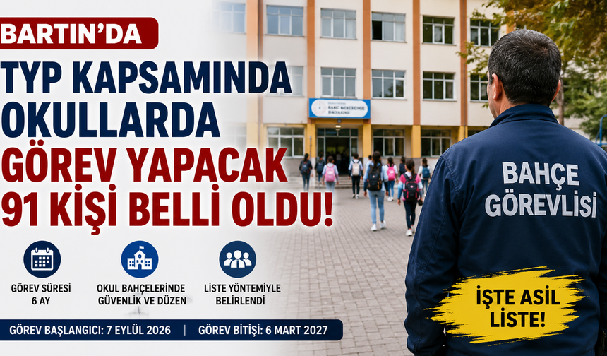 Bartın’da okullarda görev yapacak 91 kişi belli oldu!