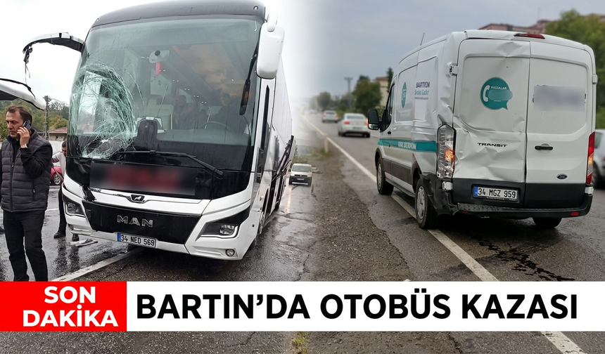 Bartın’da Otobüs, Doğalgaz Firmasının Servis Aracına Çarptı