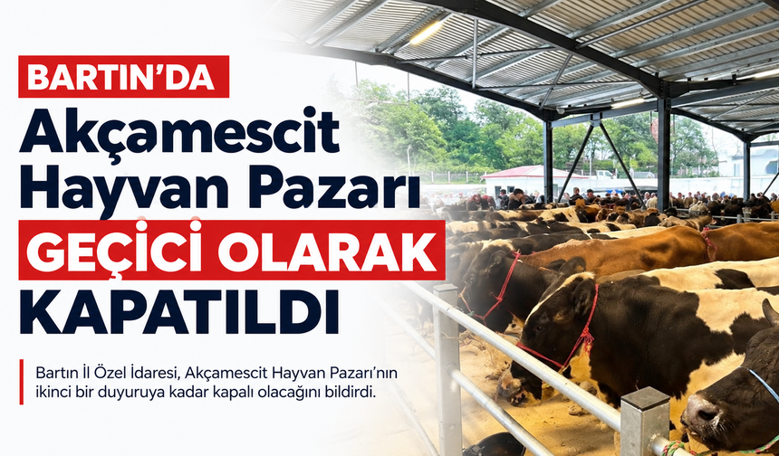 Bartın’da Akçamescit Hayvan Pazarı geçici olarak kapatıldı
