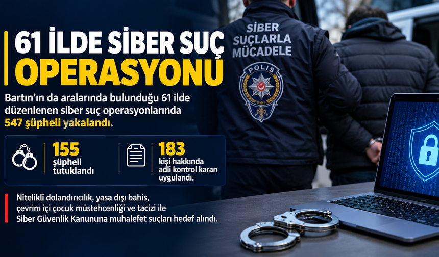 Bartın Dahil 61 İlde Büyük Siber Operasyon: 547 Gözaltı